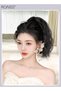 Wavy Ponytail Extensions Mini Claw Clip Natural Ponytail Wig with Drawstring Synthetic Hairpiece for Women Girls Party Hairstyle Daily Use(25cm,Natural Black) - 6