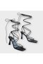 Women's Stone Detailed Ankle Strap Evening Dress Shoes Black