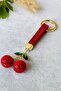 Luxury Design Zircon Stone Cherry Model Women's Bag Ornament Charm and Keychain - 3