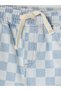 Vizyon New Season Checkered Boys' Jean Shorts with Elastic Waist - 3