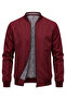 Double-Sided Men's Seasonal Coat, Plain Simple Design, Burgundy - 3