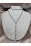 Silver Color Ball Chain Y Necklace Long Dangle Minimalist Women's Necklace