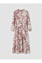 Two Mt Shop Quality Hakim Collar Patterned Belted Layered Dress - 5