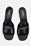 Women's black mini heeled slippers - 6