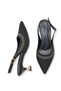 Mira Amara Women's Pointed Toe Open Back Thin Heeled Shoes 00126002 Matte Black - 3