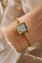 Besce Gold Roman Numeral Women's Wristwatch – White Dial Vintage Square Case Elegant Bracelet Design Quartz Watch - 5