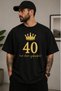 40 Years Old Birthday Group T-Shirt, Birthday Tee, 100% Cotton Unisex Oversized Cotton Black T-Shirt, Crew Neck T-Shirt - 2