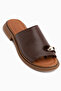 Johny Genuine Leather Brown Flip Flops for Women