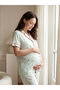 Nevavm Shirt Collar Strawberry Printed Maternity Pajama Set with Difference