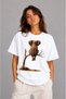 Women's Oversize T-Shirt Elephant in the Brush Printed 100% Cotton T-Shirt Comfortable Fit