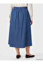 Elastic Waist Pocketed Jean Skirt (S6) - 4