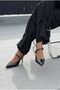 Lorent Black Wrinkled Leather Women's Stiletto - 4