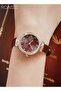 Women's Leather Strap Quartz Watch Round Dial Rhinestones Decorated Bezel Waterproof Elegant Analog Wristwatch Gift for Ladies - 6