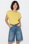 Women's Yellow Boat Neck Bat Sleeve Cotton Mercerized Knitwear Blouse Tk261058 60286223 - 4