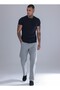 Men's Gray Linen Trousers – Comfortable Fit with Elastic Waist, Summer Casual Trousers with Piped Cuffs - 4