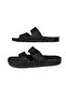Men's Black Daily Sea Beach Orthopedic Lightweight Double Buckle Slippers Large Size - 5
