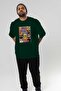For the Sake of Cats 62 Front Cat Printed Green Oversize T-Shirt 100% Cotton Unisex Cat Lover Premium Design - 7