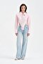 Women's Tie Detailed Open-Side Design Shirt - 4