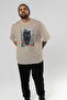 For the Love of Cats 60 Front Cat Printed Beige Oversize T-Shirt 100% Cotton Unisex Cat Lover Premium Design - 7