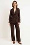 Women's Plus Size Long Sleeve Jacket Lapel Linen Blended Suit Waist Drawstring Relaxed Fit Casual Modern - 4
