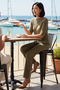 Women's Plus Size Short Sleeve Seersucker Textured Knitted Set Boat Neck Long Pants Relaxed Fit Casual - 3