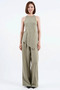 Women's Plus Size Asymmetrical Cut Sleeveless Blouse Pants Set High Waist Wide Leg 100% Linen Comfortable - 4