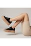 Women's Thick Rubber Sole Lace-Up Velvet Sports Shoes & Sneakers Black - 3
