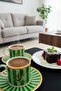 Piegon 2-Piece Coffee Cup Set – Porcelain Turkish Coffee Cup Set Stylish Presentation Green 90 ml - 4