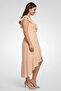 Women Plain Sleeveless Midi Dress, Peach - 3