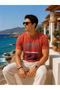 Men's Trend Printed Cotton Tile Short Sleeve T-Shirt - 2