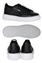 Men's Black Floater Genuine Leather Platform Sole Sneaker Casual Sports Shoes - 2