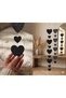 Black Heart Glitter Eva Pendant Ornament 1.35 cm 1 Piece