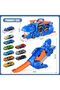 Transformed Dinosaur Truck Toy with Diecast Racing Cars for Kids 3-6, Dino Transport Car with Wings and Handle - 2