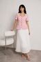 Lorin Short Sleeve Jacket & Pleated Skirt Set Pink