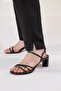 Women's Plus Size Black Linen Trousers with Pockets - 4