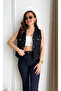 Women's V-Neck Denim Vest - 3