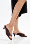 Women's Slippers with Thick Heels and Cony Buckle Accessories - 5