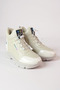 Women's Zippered Rubber Laced Thick Sole Sports Boots White - 2