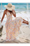 Women's Rope Strap V-Neck Backless Halter Neck Long Patterned Single Jersey Dress - 2