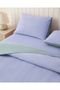 Plain Cotton Single Duvet Cover Set 160X220 cm Hydrangea Blue-Aqua Green - 2