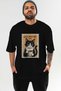 For the Sake of Cat Love 100% Pre-Cat Printed Black Oversize T-Shirt 100% Cotton Unisex Cat Lover Premium Design - 2