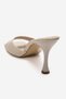 Dossa Beige Crocodile Pattern Gold Buckle Detail 8 cm Heel Women's Mule Sandals. - 4