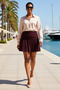 Women's Plus Size High Waist Skater Cut Mini Skirt with Shorts Sandy Textured Comfortable Casual Modern - 3