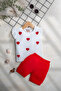 Heart Detailed Ruffle Detailed Summer Set - 3