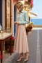 Women's Midi Length A-Line Chiffon Skirt Polka Dot Pattern Elastic Waist Slight Texture Daily Casual Modern Stylish - 2