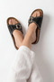 Women's Stoned Soft Single Buckle Orthopedic Slippers |   Non-Slip Sole, Summer, Dowry, Daily Slippers - 3