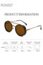 Mens Round Sunglasses UV400 Protection Sun Glasses Fashion Anti-Glare Alloy Frame for Driving Fishing Traveling Brown Lens - 4