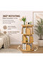 360° Rotating 3‑Tier（4‑Tier） Bookshelf with Anti-Fall Protective Baffle, for Study Room, Living Room - 3