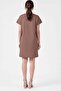 Women's Stone Detailed 2 Thread Dress-Brown - 5