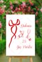 Red Bow Birthday Welcome Sign 40X60Cm Mdf